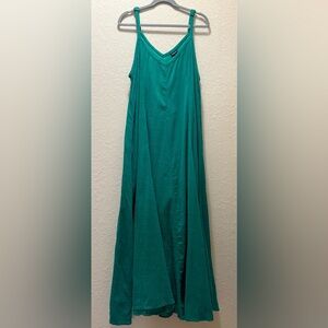 NWOT, Torrid Green Maxi Cotton Textured Trapeze Dress, Size 3